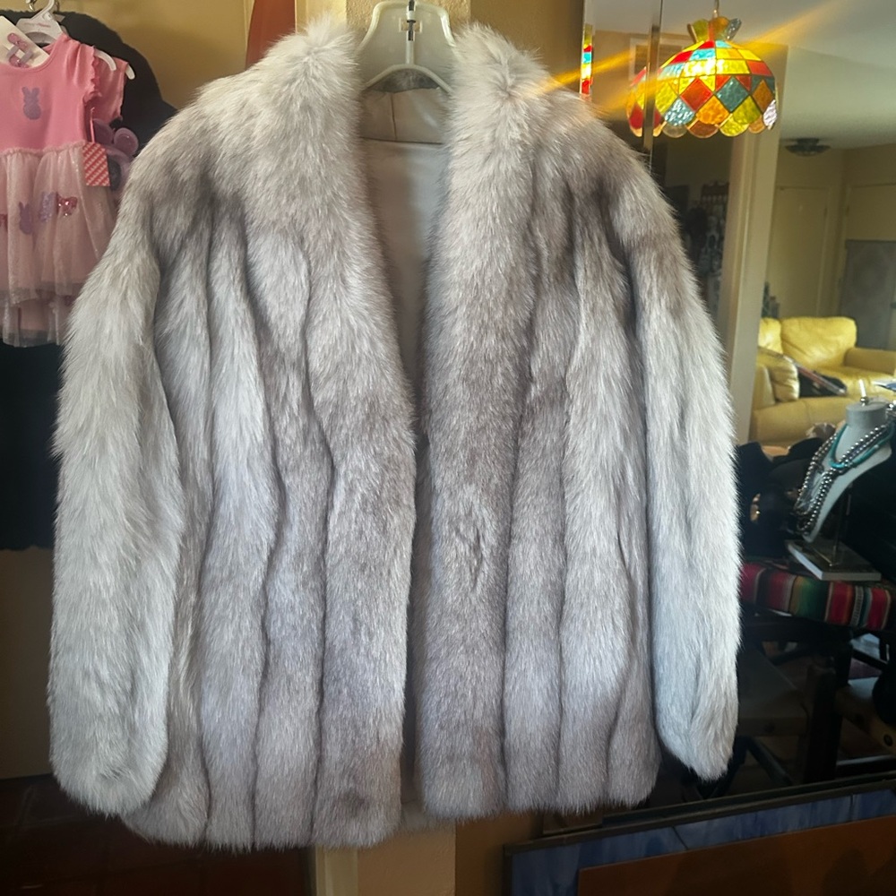 Amazing Soft & Silky Blue Fox Fur Coat